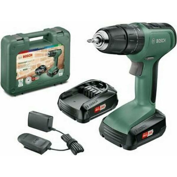 Bosch Green Universal Impact 18 Cordless Hammer Drill (2 Battery Packs) 06039C8171