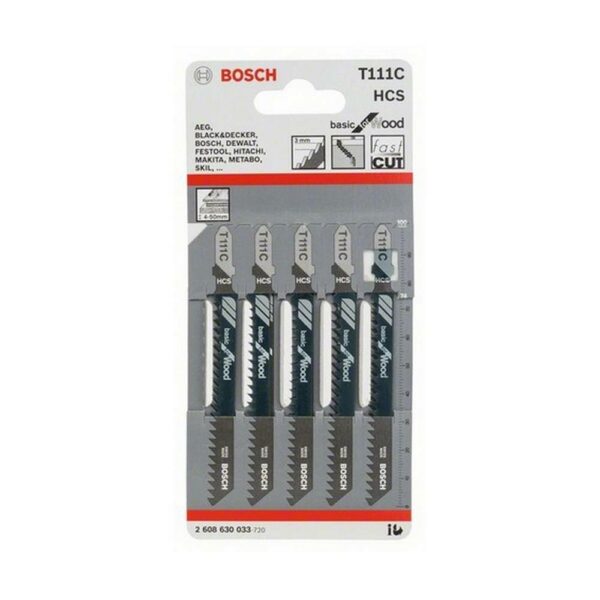Bosch T111C Hcs 2608630033 Basic For Wood Jigsaw Blades X5