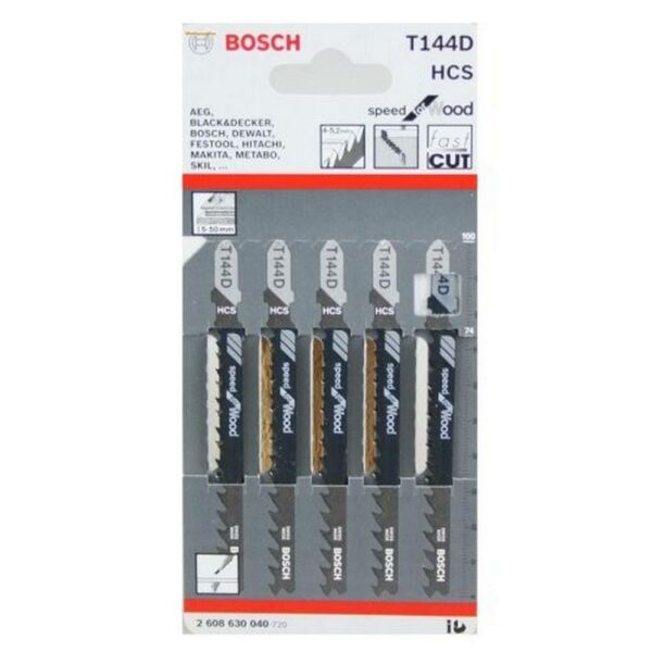 Bosch T144D 2608630040 Speed For Wood Jigsaw Blades Pack Of 5