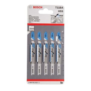 Bosch T118A Jigsaw Blades 2608631013 5Pce Metal