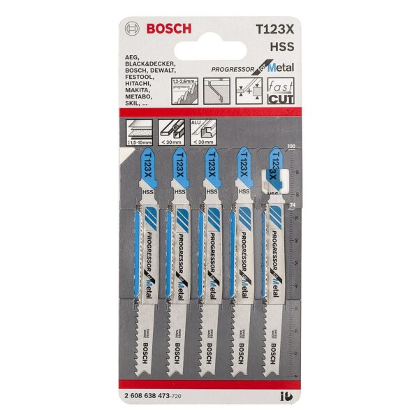 Bosch T123X 2608638473 Progressor Jigsaw Blades Pack Of 5