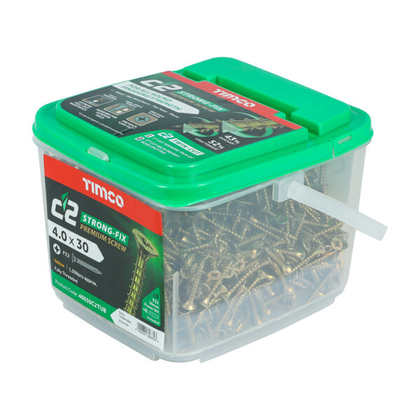 Timco C2 Multi-Purpose Advanced Screws-4 X 30 1500 Units/ Tub - Image 3