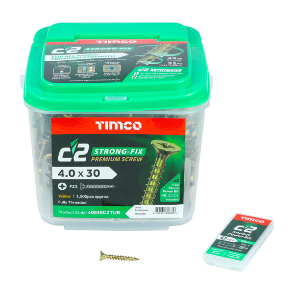 Timco C2 Multi-Purpose Advanced Screws-4 X 30 1500 Units/ Tub