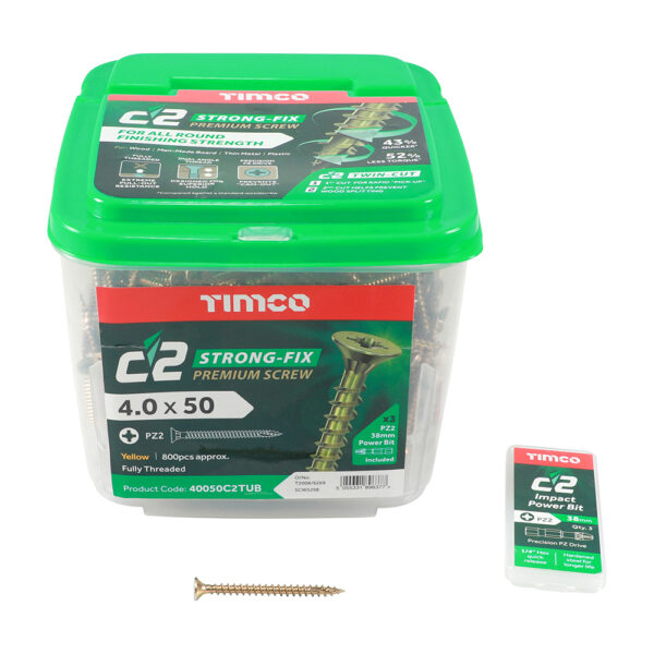 Timco C2 Multi-Purpose Advanced Screws-4 X 50 800 Units/ Tub