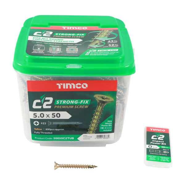 Timco C2 Multi-Purpose Advanced Screws-5 X 50 600 Units