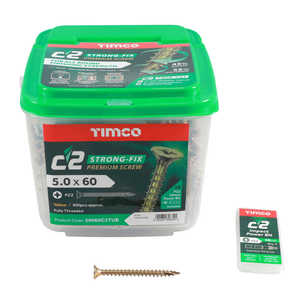 Timco C2 Multi-Purpose Advanced Screws-5 X 60 400 Units/ Tub