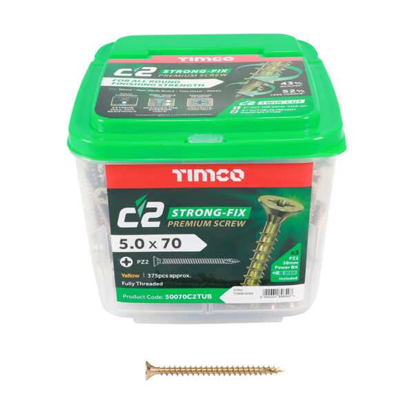 Timco C2 Multi-Purpose Advanced Screws-5 X 70 375 Units/ Tub