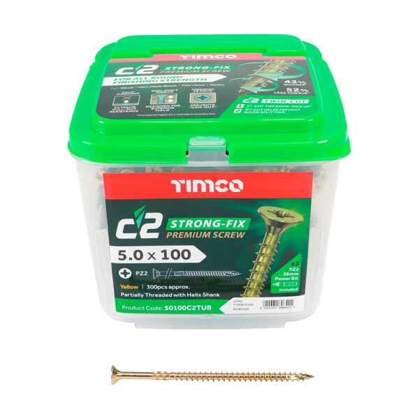 Timco C2 Multi-Purpose Advanced Screws-5 X 100 300 Units/ Tub