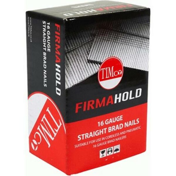 Timco Firmahold Collated Brad Nails - 16 Gauge - Straight – Galvanised-45Mm 2000 Units