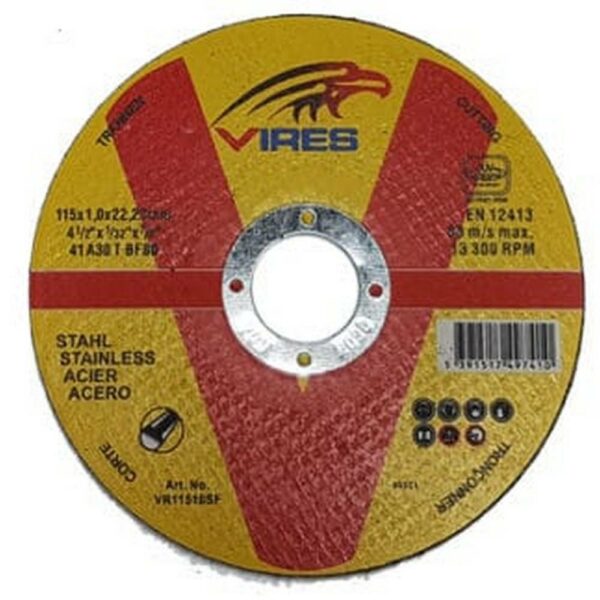 VIRES S/S CUTTING DISC 115MM X 1.0MM