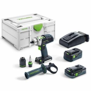 Festool FL576470 PDC18/4 18V Combi Drill 1x4Ah & 1×5.2Ah Battery
