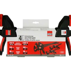 Bessey EZM-EZL-SET 4 Piece One Handed Clamp Set